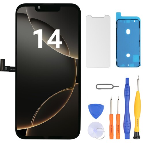 LL TRADER iPhone 14 6.1インチ FHD 液晶パネル 画面交換タッチスクリーン デジタイザーアセンブリフレーム 修理キット付き