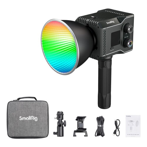 SmallRig RC 60C RGB LED ビデオライト 2500K-10000K 色温度 PD 急速充電対応 手動およびアプリ制御 移動中の撮影に最適、12 種類のライト効果、パワーバンク クランプ エディション 4810
