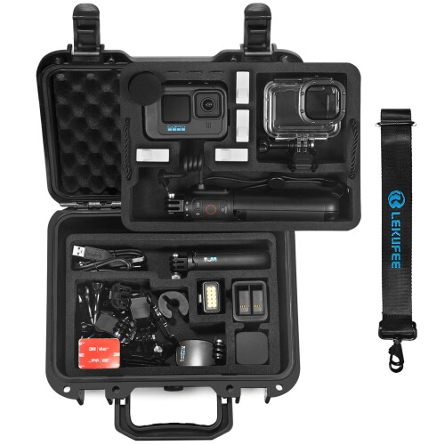 Lekufee Gopro Hero 13雨合羽捉え所の無い入れもの Gopro Hero 13/12/11/10/9/8, LIT Hero,Hero 4K,Media Mod/Volta/Creator Edition/動き写真器および余分の物の付属品に相応う (入れもののみ)