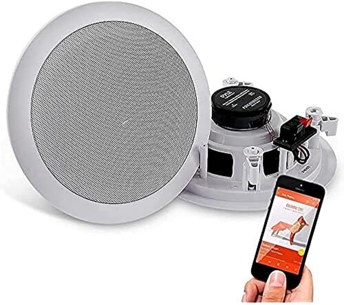 Pyle Bluetooth 埋込スピーカー 天井 壁埋込スピーカー 6.5インチ 2WAY フルレンジ 250W 8[オーム] シーリング インウォール ワイヤレス ペア 2個入 6ヶ月保証