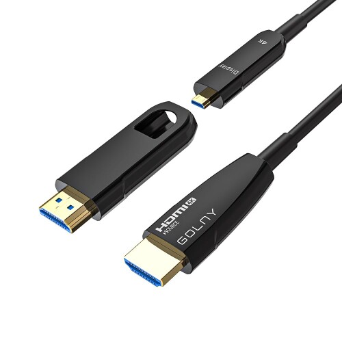 GOLNY グラスファイバー HDMI 有線テレビ 4K60サイクル 18Gbps 弾丸道路伝わらす 着脱式繋ぎ (15m)
