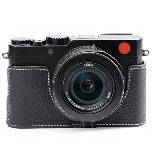 LEICA DLUX（Typ109）専用 レトロな本革手作りのハーフケースカメラ防御すること取りまかなう当てはめるLeica dlux typ109 根もと開閉 乾電池取り替えっこ 三脚架据え置き能力のあるキズ 磨り減らす押しとどめる(黒いこと－白線)