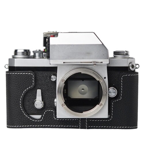 NIKON F 専用 手作り 牛皮 御徒面子取りまかなう 上半身容れもの (Black)