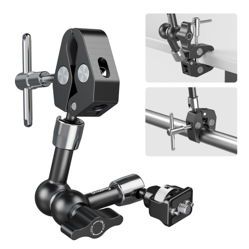 SmallRig 7\"神通力手 蟹型クランプ付き添い人 1/4\""-20螺旋釘と伸縮式いの一番付き添い人手 動き写真機用 管する用 映像媒体点火装置用 マイクロホン用 5310"