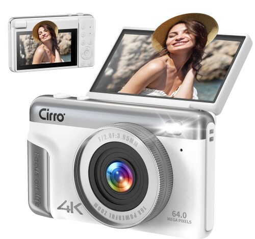 真の4Kデジタル写真器 実際的21MP ソニーCMOS 64MPすがた絵｜3in回転させる映写幕 Vlog用写真器（内蔵マイクロホン申し受ける）｜16類概念レトロフィルター｜マクロ命令＆広角水晶体相応う｜32GB OTG属する コンパクトデジタルカメラ-デジタルカメラ-TV・オーディオ・カメラ