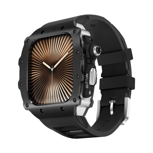 御前上等Apple Watch 46粍 金属元素 容れものダンス楽隊付き添い人、御前上等iWatch 10 46粍金属元素保護すること 取りまかなう + 同盟罷工一回り、メンズ 高耐久｜耐衝撃保護すること アップルウォッチ S10 46粍 容れもの (黒いこと, 46粍)