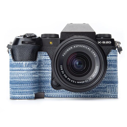 X-S20ケ-ス Fujifilm XS20専用 牛飼い表現スタイル手作りのハーフケースカメラ保護すること押しかぶせる (謂われ因縁ジーンズ)
