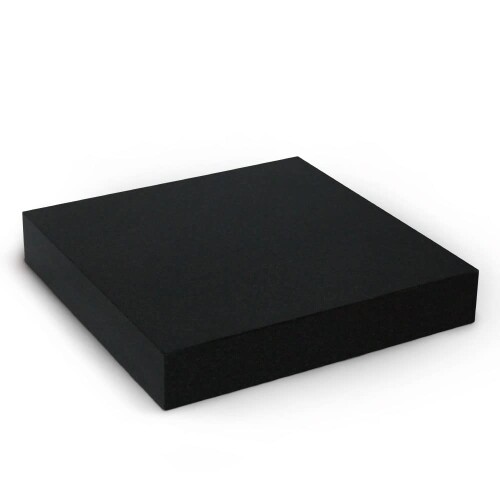 漆黒のエンペラーブラック 15×15×2.5cm 地上最高クラスの硬度と比重 この石でしか感じられない「音」がある ワンランク上の音 天然石スピーカースタンド スピーカー台 インシュレータ
