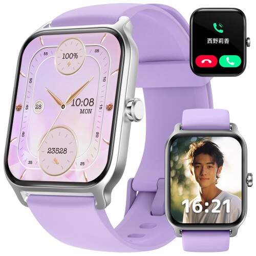 Yoever スマートウォッチ レディース smart watch Bluetooth5.3電話を掛ける付き添い人 iPhone相応う ヒューマノイド相応う 1.8in大画面 Alexa音吐 歩数計 自然作用量計 Line/Twitter/E電子メイル/着信＆申したて告げ知らせる 100類概念+運