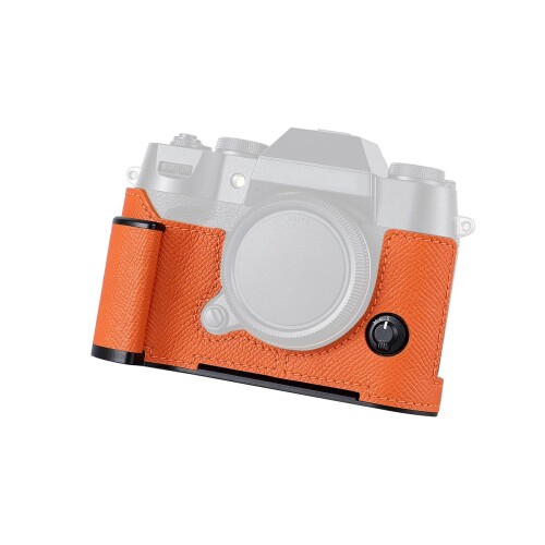 SIUTATDSH カメラハーフケース 富士フイルム Fuji X-T50 XT50対応 ヴィンテージメタル本革インスタントカメラ保護ケース スタイリッシュ ポータブル 耐衝撃 (オレンジ)