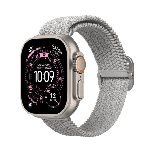 ライノシールド Apple Watch Ultra 3/Ultra 2/Ultra (49mm) + Series 11/10 (46mm) + Series 9/8/7 (45mm) + Series 6/5/4/SE 3/SE 2/SE (44mm) + Series 3/2/1 (42mm) 用 ブレイデッドバンド 撥水性 撥汗性 柔軟性のあるストラップ