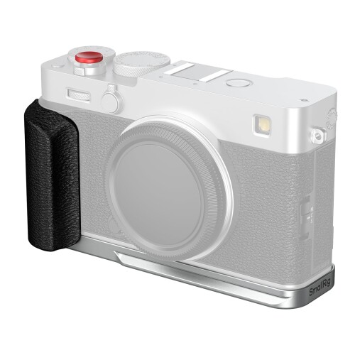 SmallRig X-E5用 L字グリップ FUJIFILM対応 カメラ用 Arca対応クイックリリースプレート内蔵 1/4インチ-20穴 軽量エルゴノミックシリコンハンドグリップ シャッターボタン付き (シルバー) 5447