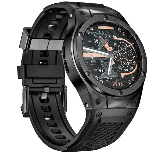 (MioHHR) ソフトシリコンバンド Google Pixel Watch 3用，ホンブルグ帽取り替えっこ用同盟罷工さあ美 ステンレス鋼スチール写真保護すること入れもの Google Pixel Watch 45粍用，男女兼用 黒いこと