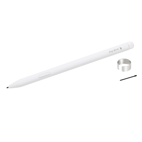 King Write MR05 白 Galaxy Note | 富士通 Quaderno クアデルノ (Gen.2/Gen.3C) 用EMRスタイラスペン 高精度 最大4096レベル筆圧対応 パームリジェクション対応 消しゴム機能対応