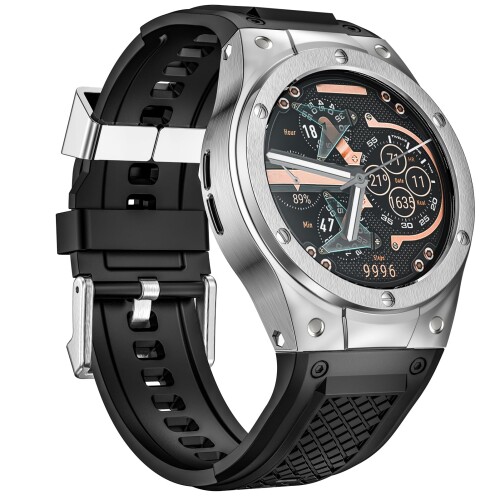 (MioHHR) ソフトシリコンバンド Google Pixel Watch 3用，ホンブルグ帽取り替えっこ用同盟罷工さあ美 ステンレス鋼スチール写真保護すること入れもの Google Pixel Watch 45粍用，男女兼用 しろがね色