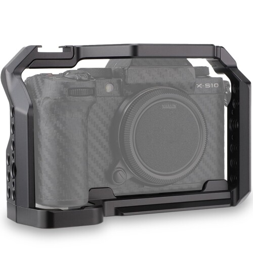 FUJIFILM X-S10用カメラフルケージ、延長マウントマイクフィルライトブラケット撮影アクセサリー、コールドシュー付き