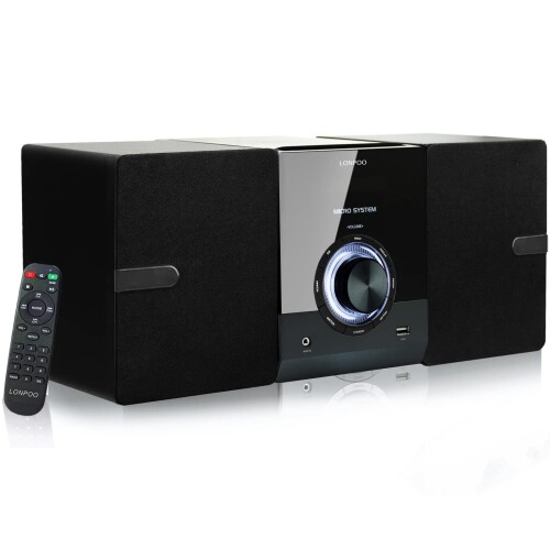 CD電気蓄音機 30W CDステレオシステムミニコンポ FMラジオ受信機 Bluetooth相応う USB/AUXインプット ヘッドフォンジャック 日本語名取り草 日本語遠隔操作