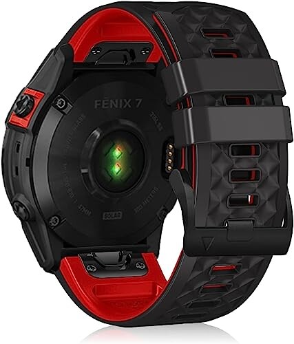 (LanQii) バンド22mm 用の QuickFit Garmin Fenix 8 47mm/Garmin Fenix E 47mm/Garmin Fenix 7 Pro Solar/Approach S70 47mm/Fenix 7 Pro/7/6/5/6 Pro対応 シリコンバンド (柔軟性・耐摩耗・耐久性) スポーツバンド 時計バンド画像