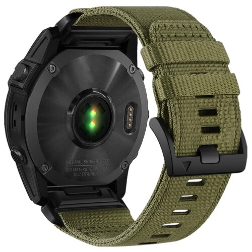 ガーミン アップグレード済み ウォッチ ナイロンスポーツバンド Garmin Fenix 7X / Fenix 6X / epix Pro 51mm / Fenix 5X / Enduro シリーズ用 QuickFit 26mmステンレスバックル なループ織りナイロン ウェビ画像