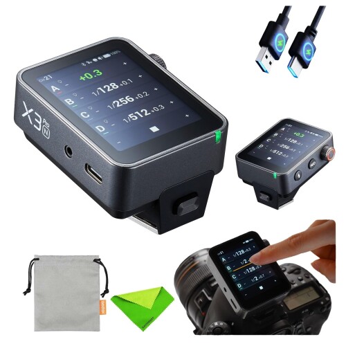Godox X3pro N for Nikon LCD タッチスクリーン TTL 弾丸道路同時発生閃光電球銃の引き金 2.4G無線電話変速機機 コマンダー Bluetooth 相応う 興味の中心助けること光 \u0026 シャッター抑えつける Type-C 手っとり早い申し受ける X3N 引き上げる評価