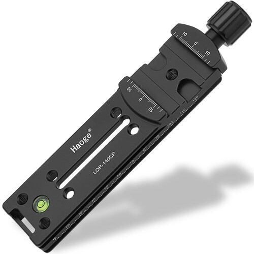 Haoge 140 mm Nodalスライドダブルあり形Focusing RailプレートwithメタルカメラのクイックリリースクランプパノラマパノラマClose UpマクロShoot Fit Arca Swiss RRS Benro Kirk
