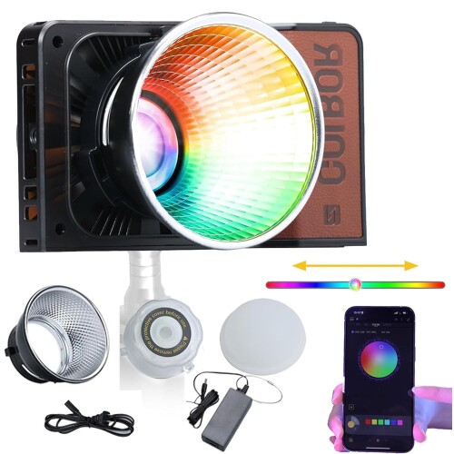COLBOR W100R 100WCOB LED 映画化点火装置 RGB映画化点火装置 2700-6500K CRI97+ TLCI98+適用業務取り締まる能力のある 助けになるさ インタヴュー/触れ散らかす/VLOG/YOUTUBE仕立て上げる点火装置に相応う (W100R)