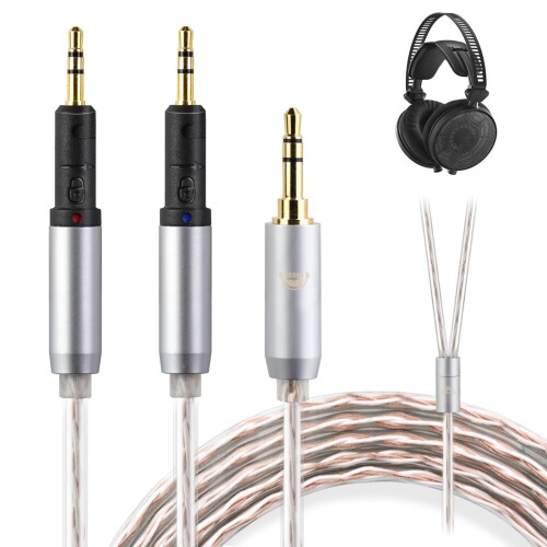 okcsc JBX ヘッドホンケーブル R70X リケーブル イヤホン・ヘッドホン用 Audio-Technica用 ATH-R70X/R70xaに適合 OFC 4芯 ロック機構付き 長さ1.5m 3.5mm