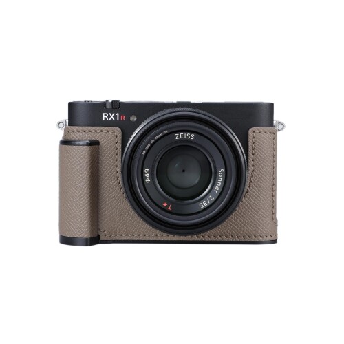SIUTATDSH カメラハーフケース Sony Cyber-shot rx1riii rx1r3用、ビンテージメタル本革インスタントカメラ保護ケース Sony rx1m3用 スタイリッシュ ポータブル 耐衝撃 (グレー)