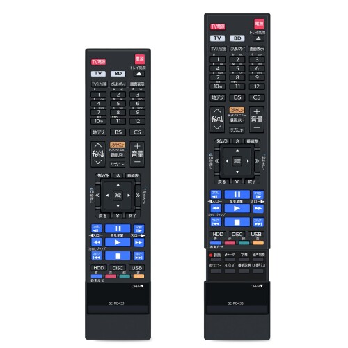 レコーダーリモコン SE-R0433 for TOSHIBA 東芝ブルーレイレコーダー リモコン DBR-M490対応