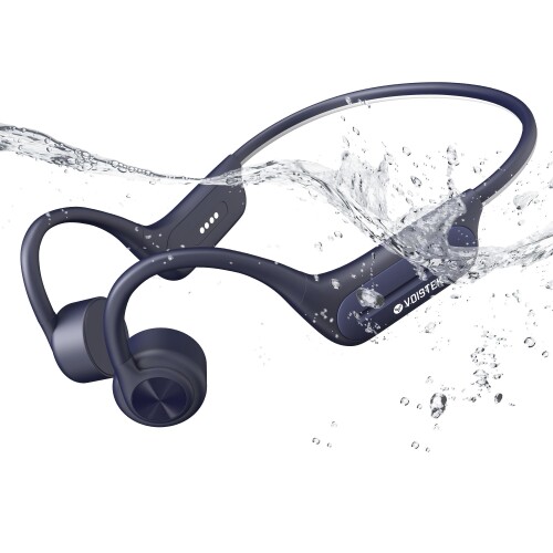 骨伝導イヤホン 完全防水IP68 Bluetooth5.3 水泳ヘッドホン キャップ/ゴーグル併用可 32GB内蔵 8時間連続再生 ランニング/サイクリング/スポーツ用 ワイヤレスヘッドホン マイク付 こつでんど