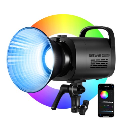NEEWER CB60 RGB LED映像媒体点火装置 70W 映画化点火装置 COB点火装置 2.4G/APP取り締まる 映画化用点火装置 高明快さ揺るぎ無い光 18000lux(1m) CRI97+/CCT/2700K-6500K 盛りだくさん色合い 17種点火装置成り行き Bowensマウント 制作室/室外映画化/生放送/YouT