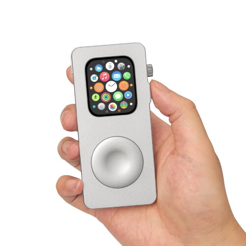 アップルウォッチ11 10 用46粍軽銀アロイ容れもの、 レトロiPod表現スタイルの金属元素保護すること取りまかなう - Apple Watch 46粍をかっこ良い電話機の入れ替わりに変身させます (銀, 46粍 - Series 11/10)
