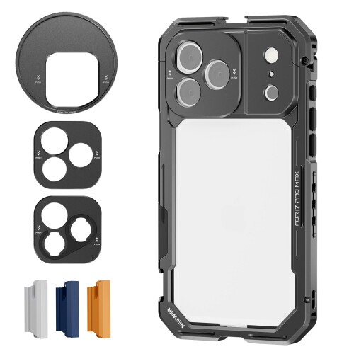 NEEWER スマホケージ iPhone 17 Pro Max対応 クイックリリース ビデオリグ スマホスタビライザーアクセサリー 67mmフィルターリング/17mmレンズバックプレート/Tマウントアダプター/4個カメラコ
