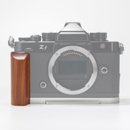 Iborrys 高級実木 カメラグリップ 、 対応 Nikon ニコン Zf カメラ 、 専用 L型クイックリリース プレート 職人手作り プレミアムレトロ天然 木製ハンドル (鉄木銀板)|まばし商店