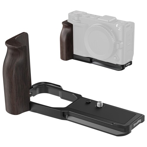 SMALLRIG L字型ハンドル Nikon ZR用 人間工学に基づいた木製グリップ付き 1/4インチ&3/8インチのネジ穴付き Arca用QRプレート 三脚にクイックスイッチ付き DJI RS 2/3 Pro / 4 Pro/RSC 2 ジンバル用 - 5906｜まばし商店