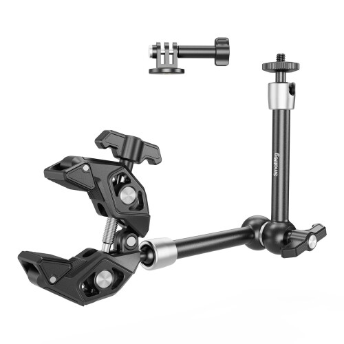 SmallRig マジックアームクランプキット スーパークランプ付き添い人 写真機マウントつがい目式行きちがい手 1/4”-20螺旋釘と螺旋釘穴付き添い人 写真機 ともし火 管する webカメラ 行動写真機用 耐荷