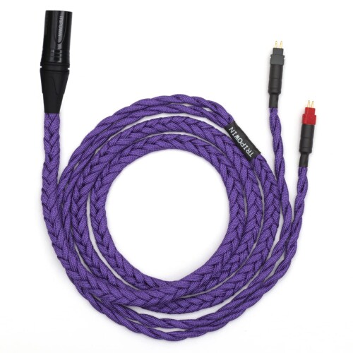 TRIPOWIN GranVia ステレオハイエンドオーディオヘッドホンアップグレードケーブル (XLRプラグ, HD650コネクター, 1.5m(4.9Ft)-パープル)