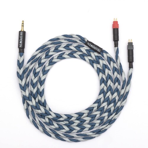 TRIPOWIN GranVia ステレオハイエンドオーディオヘッドホンアップグレードケーブル (3.5mmプラグ, HD650コネクター, 1.5m(4.9Ft)-グレー)