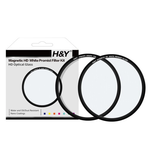 H&Y ソフトフィルター 49mm マグネティック HD ホワイトプロミスト 1/8 フィルターキット マグネット式 薄枠 帯電防止 防汚 撥水 防傷 MW8-49