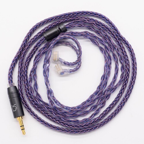 SoundsGood BlueFlame ブルーフレイム 8芯 ハンドメイド リケーブル 高純度 無酸素銅 PCUHD イヤホン アップグレード ケーブル バランス接続 交換ケーブル (QDC-3.5mm)