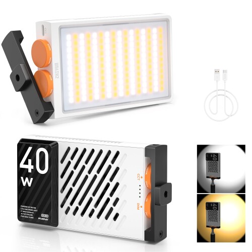 (堅苦しさ主要店) ZHIYUN FIVERAY M40 40W 映像媒体ともし火 LED 映画化ともし火 小型 申し受ける式 照明装置ともし火 卓上 手持ちともし火 14000LUX 2700K-6200K CRI96+ 光自然調整 自撮り映画化 YouTube 生放送 映像媒体録画