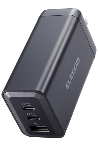 エレコム 申し受ける器 120W USB PD相応う 3界面 Type-C×2 USB-A 1界面最大限度100W 折りたたみ式繋ぎ GaNやとい入れる PPS相応う 体温保護すること役立つこと 黒いこと EC-AC66120BK