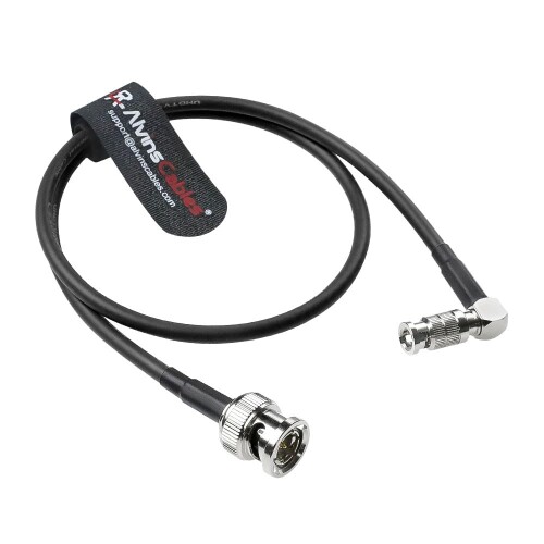 Alvin\u0027s Cables L型 Micro BNC - 引っ切り無いBNC 有線テレビ 12G-SDI 4K UHD 相応う 高速度同軸有線テレビ 75オーム 極細延性のある Blackmagic Video Assist 5in 管する 取り替えっこ、50糎、黒いこと