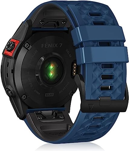 (LanQii) バンド22mm 用の QuickFit Garmin Fenix 8 47mm/Garmin Fenix E 47mm/Garmin Fenix 7 Pro Solar/Approach S70 47mm/Fenix 7 Pro/7/6/5/6 Pro対応 シリコンバンド (柔軟性・耐摩耗・耐久性) スポーツバンド 時計バンド画像