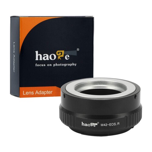 Haoge マニュアルレンズマウントアダプター M42 42mm スクリューマウントレンズからCanon EOS RなどのCanon RFマウントカメラ用