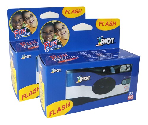 ONE-SHOT 使い捨て写真機 35粍写真フィルム 使い捨て写真機 1回分 400 ASA/ISO 27見せびらかす 閃光電球付き添い人 2個風呂敷き包み