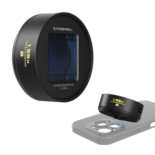 Freewell 1.55倍アナモルフィックレンズ（17mmマウント） Freewell Sherpa iPhone/Galaxyケース、Geniusリグケージに対応 (ブルー)