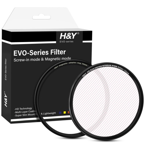 H&Y ストリークフィルター 72mm EVO ストリークピンク マグネット式 ねじ込み式両対応 ライン状にフレアを描出 ESP72|まばし商店