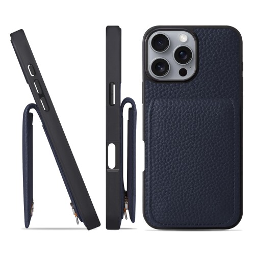 HANATORA for iPhone 16ProMax 入れもの バンパー型 本革 スマホケース スマホ 歌留多衣嚢 照明ランプ ストラップ 付き添い人 シュリンクカーフレザー ブルーインディゴ SCPG-16ProMax-BlueIndigo