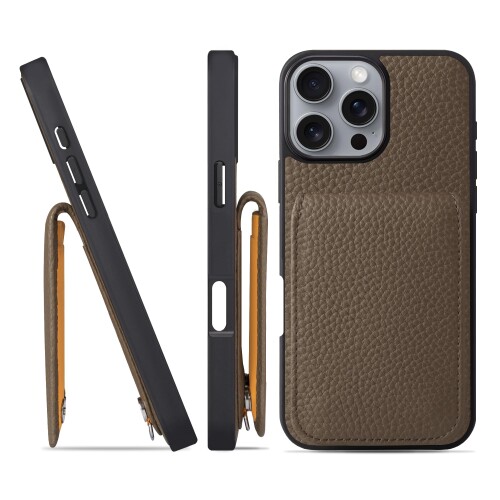 HANATORA for iPhone 16ProMax 入れもの バンパー型 本革 スマホケース スマホ 歌留多衣嚢 照明ランプ ストラップ 付き添い人 シュリンクカーフレザー トープ SCPG-16ProMax-Taupe 差し上げ物 生まれ落ちる日